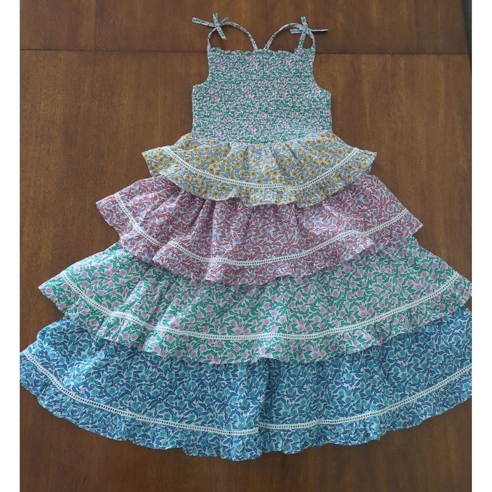 Mini Boden Girls Floral Tiered Dress size 9/10 EUC